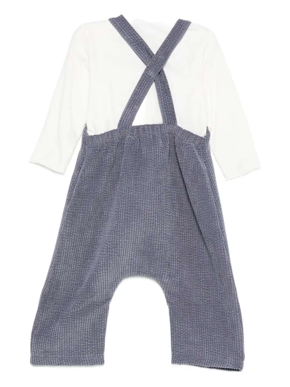 Teddy & Minou Corduroy Dungarees In Blue