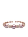 Yoko London 18K rose gold Starlight diamond and pearl bangle - Pink