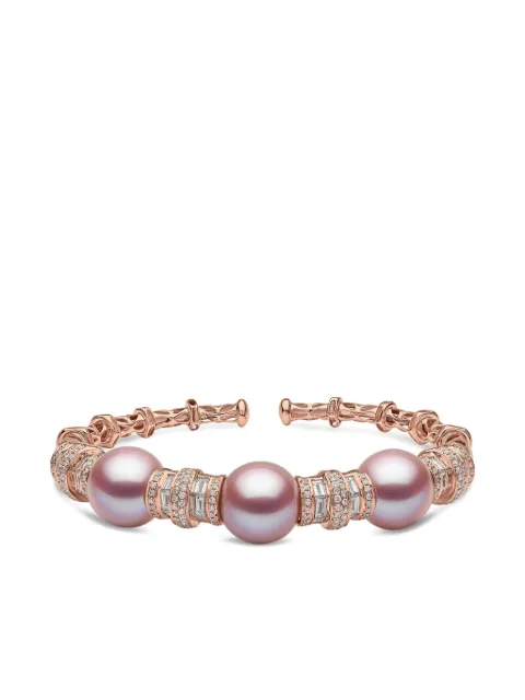 Yoko London 18K rose gold Starlight diamond and pearl bangle