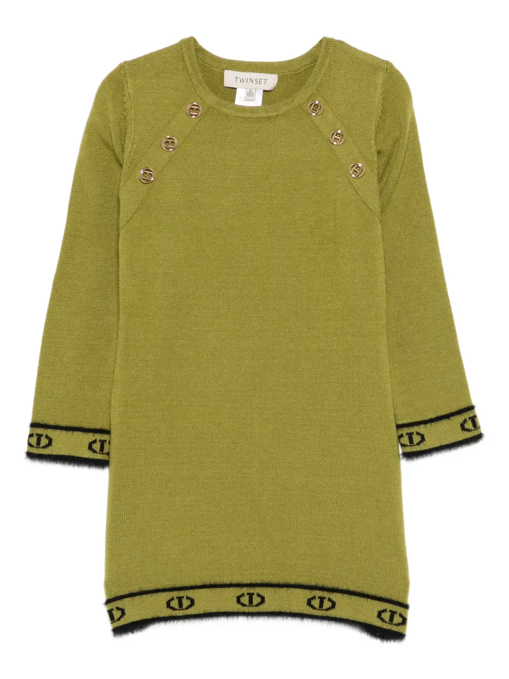 TWINSET Kids crew-neck knitted dress | Green | Image 1