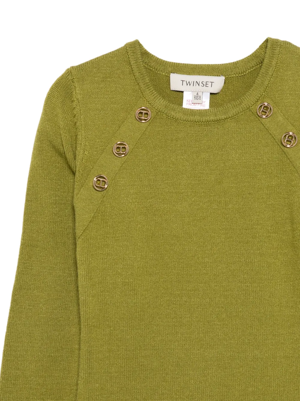 TWINSET Kids Jurk met ronde hals Groen