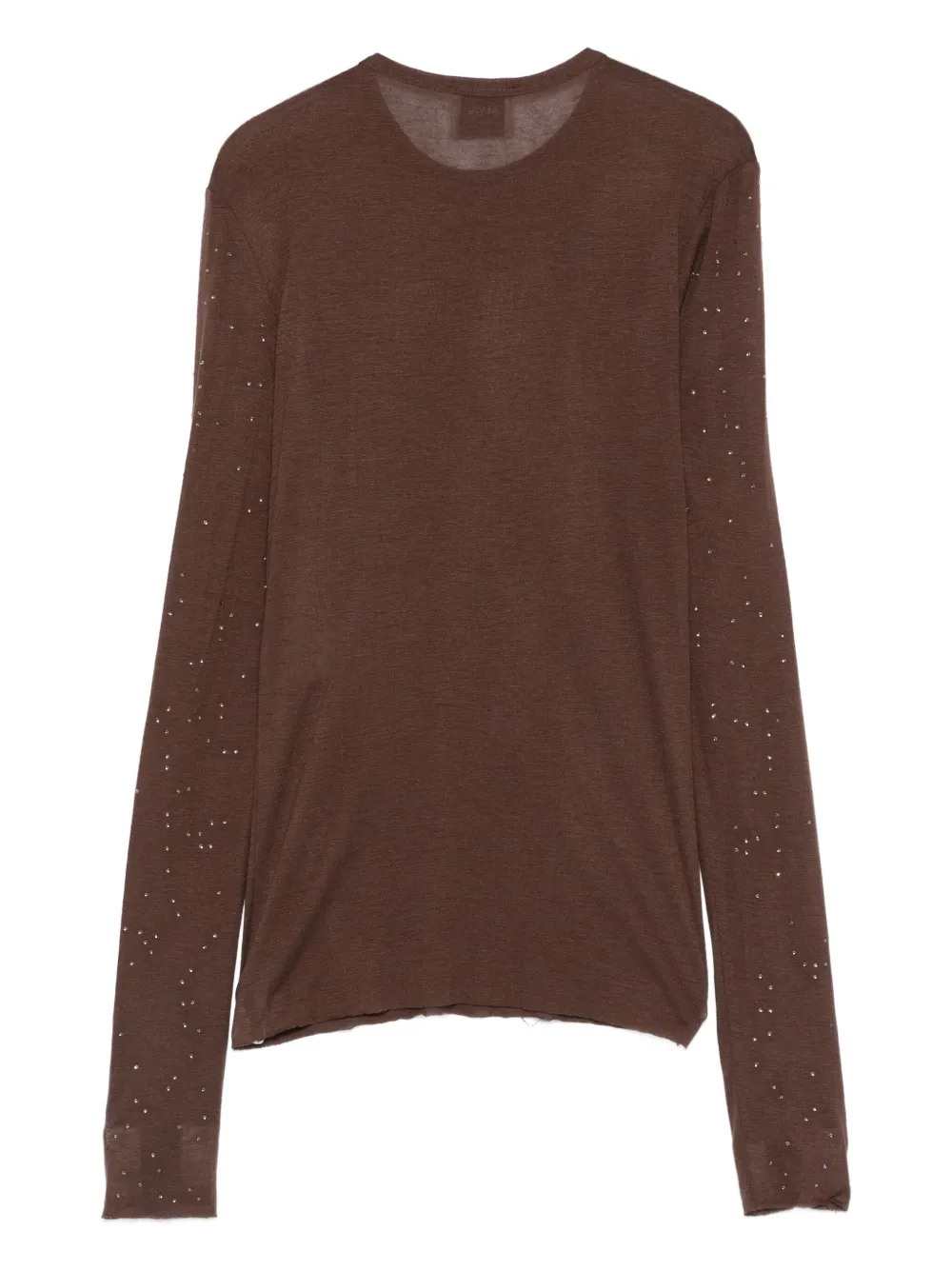 Alysi Embellished Wool Top In Brown