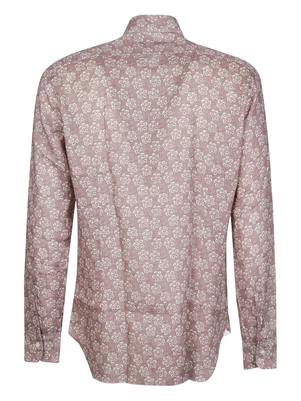 Barba Overhemd met bloemenprint - Bruin
