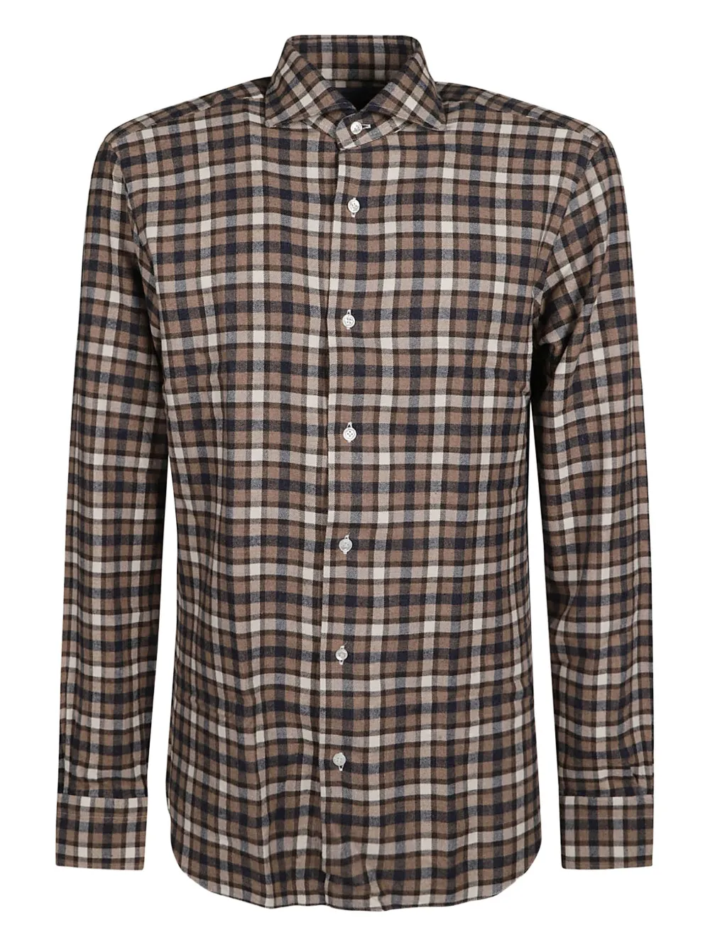 Barba checked cotton shirt | Neutrals | Image 1