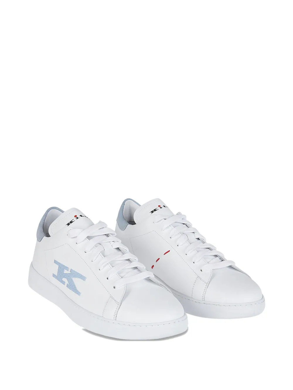 Kiton logo-detail leather sneakers White