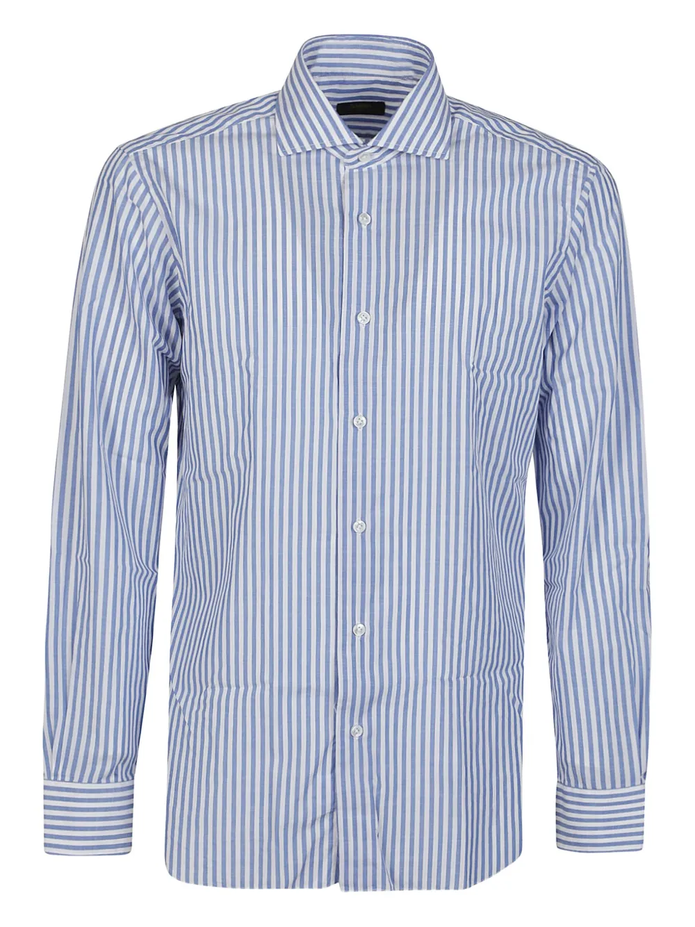 Barba striped cotton shirt | Blue | Image 1