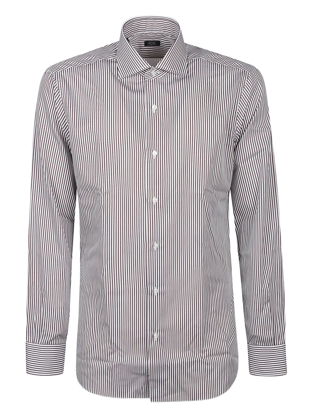 Barba striped cotton shirt | Brown | Image 1