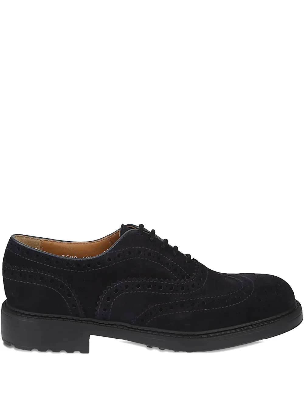 Doucal's Perforated Suede Derby Shoes In Blue