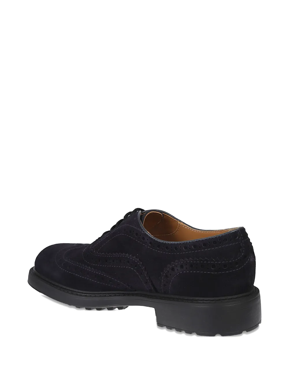 Doucal's Perforated Suede Derby Shoes In Blue