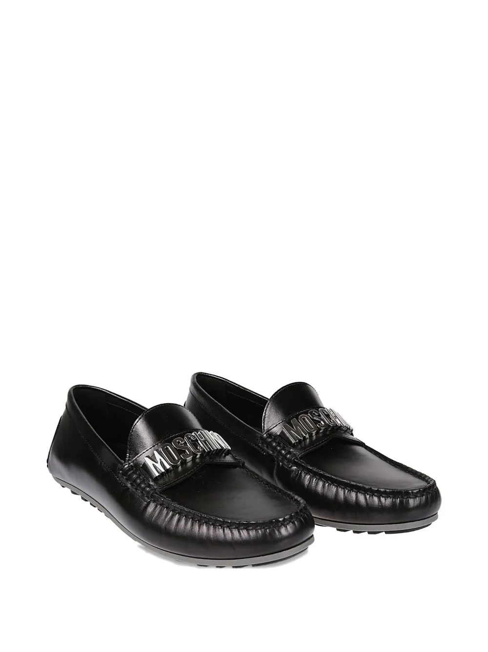 Moschino Logo-plaque Loafers In Black