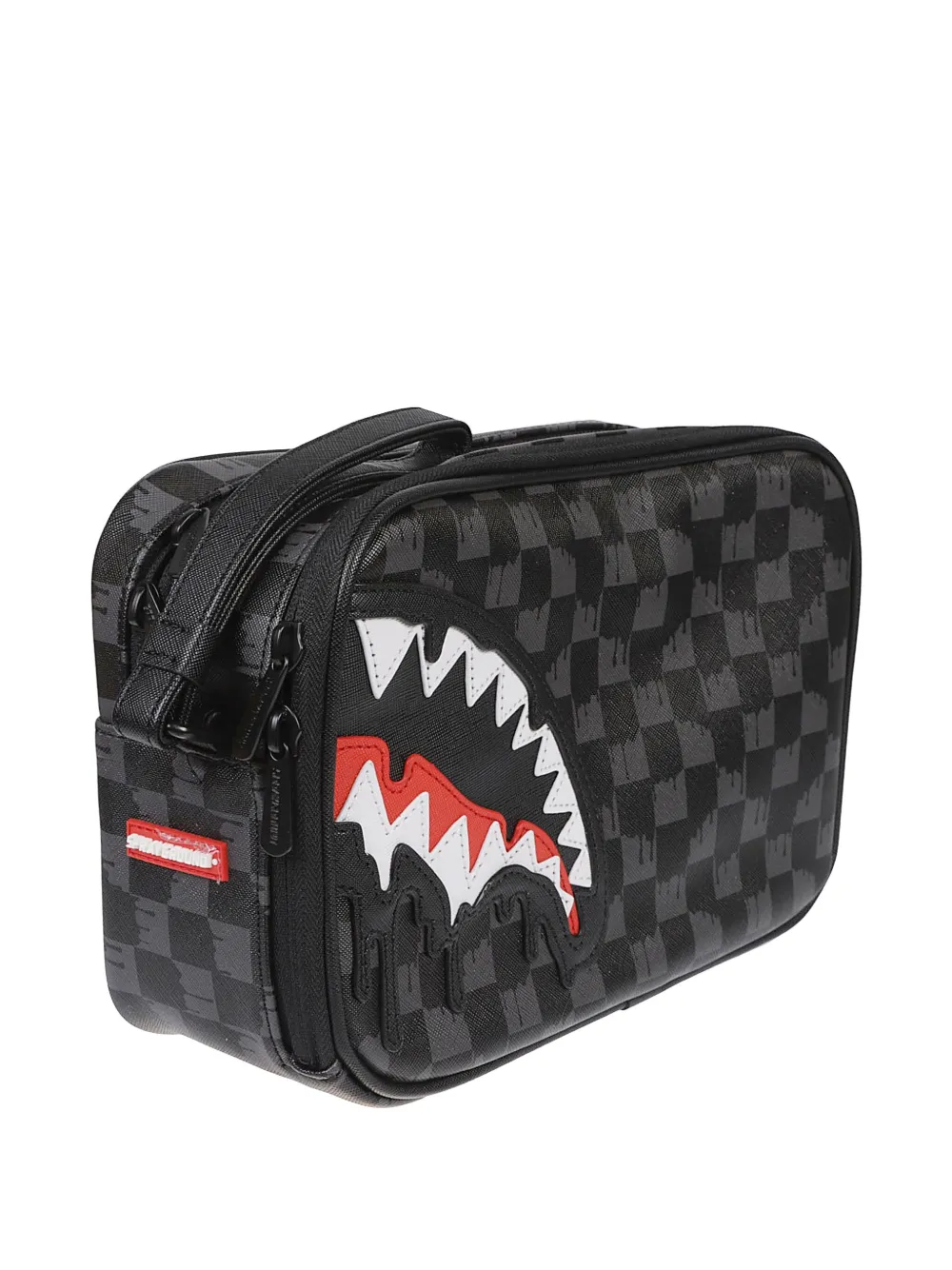 Sprayground Pochette Dripping Sharks In Paris Toiletry Brick In Black