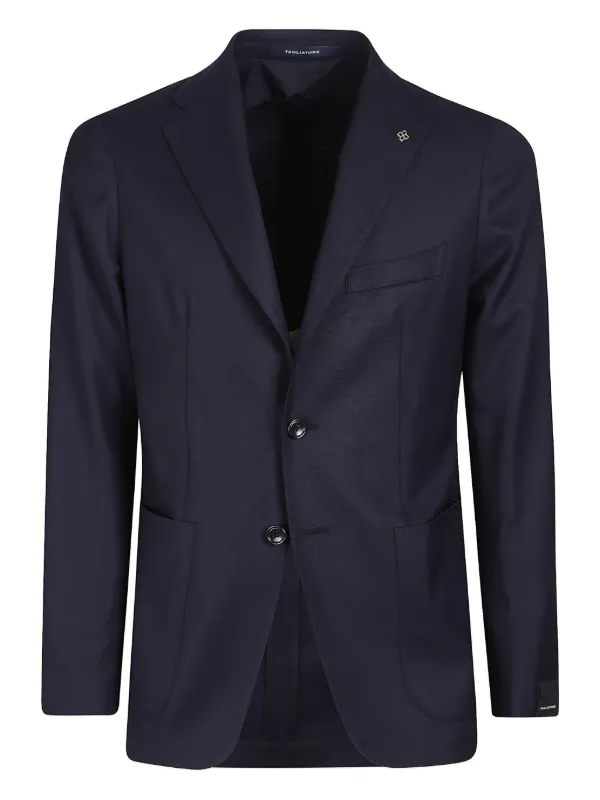 Tagliatore Two-button Patch-pocket Jacket in Blue