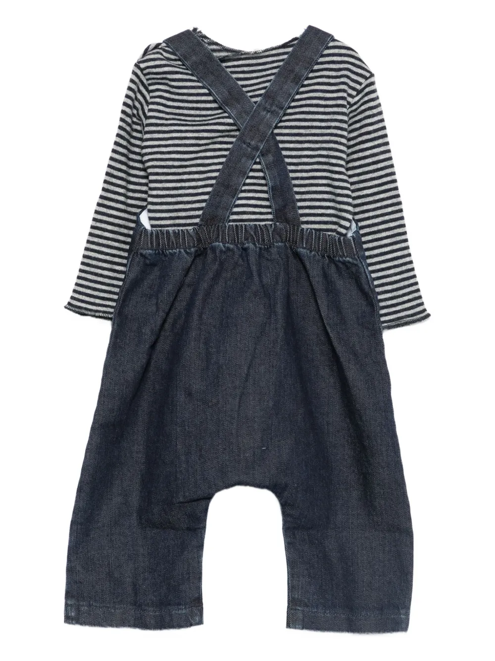 Teddy & Minou Denim Dungarees (set Of Two) In Blue