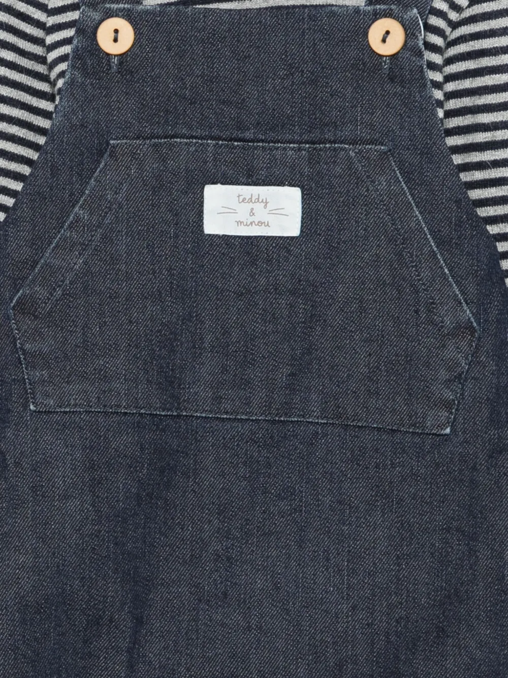 Teddy & Minou Denim Dungarees (set Of Two) In Blue