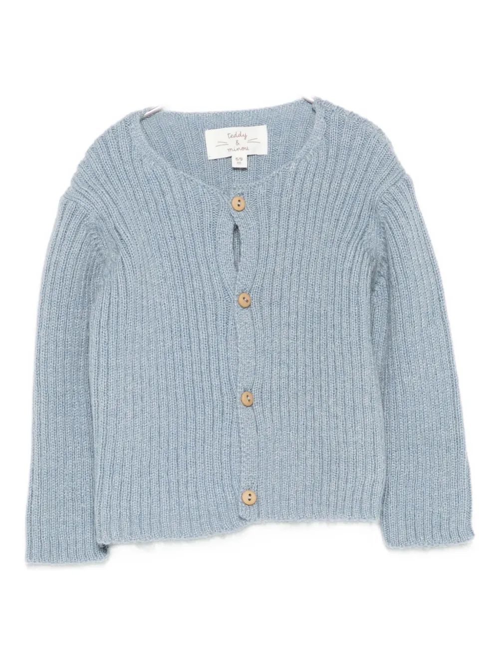 TEDDY & MINOU ribbed-knit cardigan - Blu