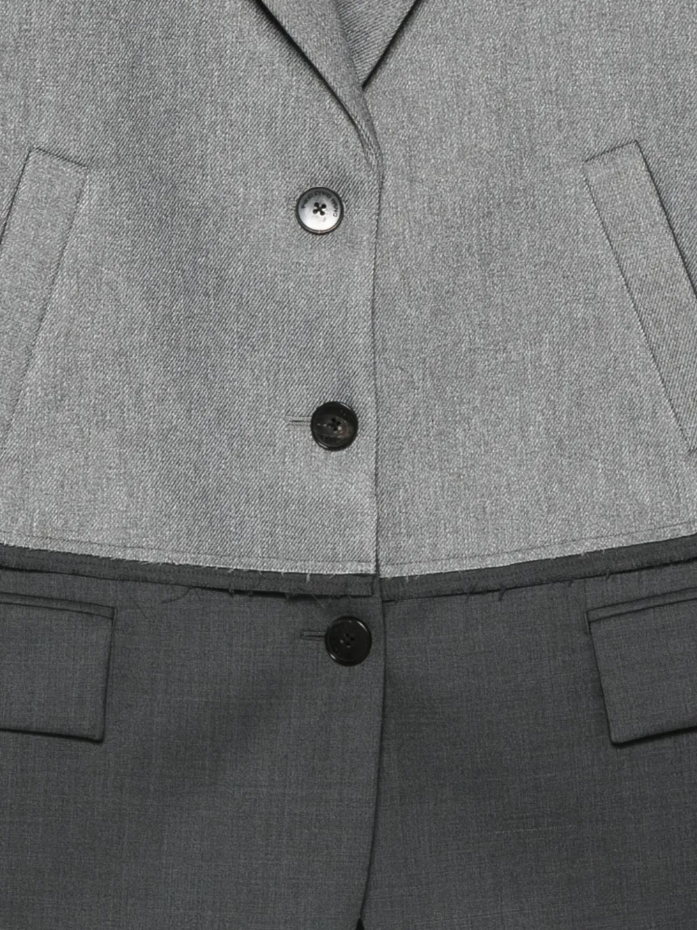 Feng Chen Wang Two-tone Button Blazer In Gray