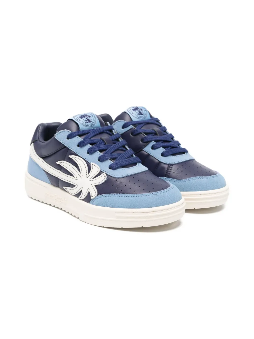 Palm Angels Kids leather-panelled sneakers | Blue | Image 1
