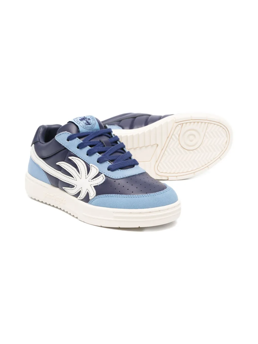 Palm Angels Kids Sneakers met leren vlakken - Blauw