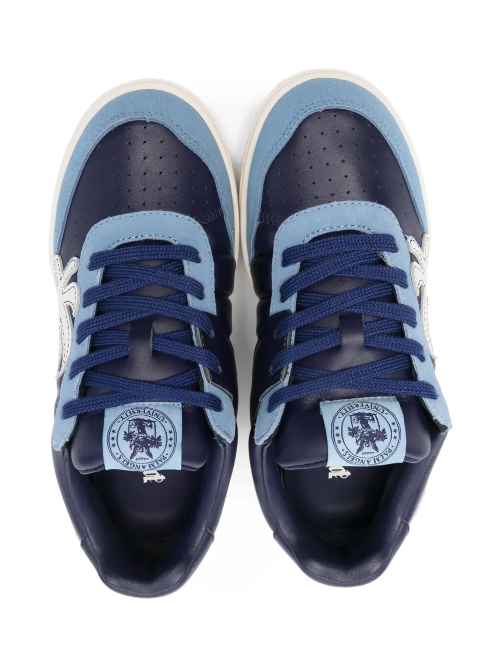 Palm Angels Kids Sneakers met leren vlakken Blauw