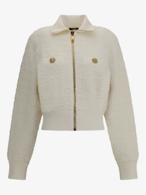 Balmain zipped tweed bomber