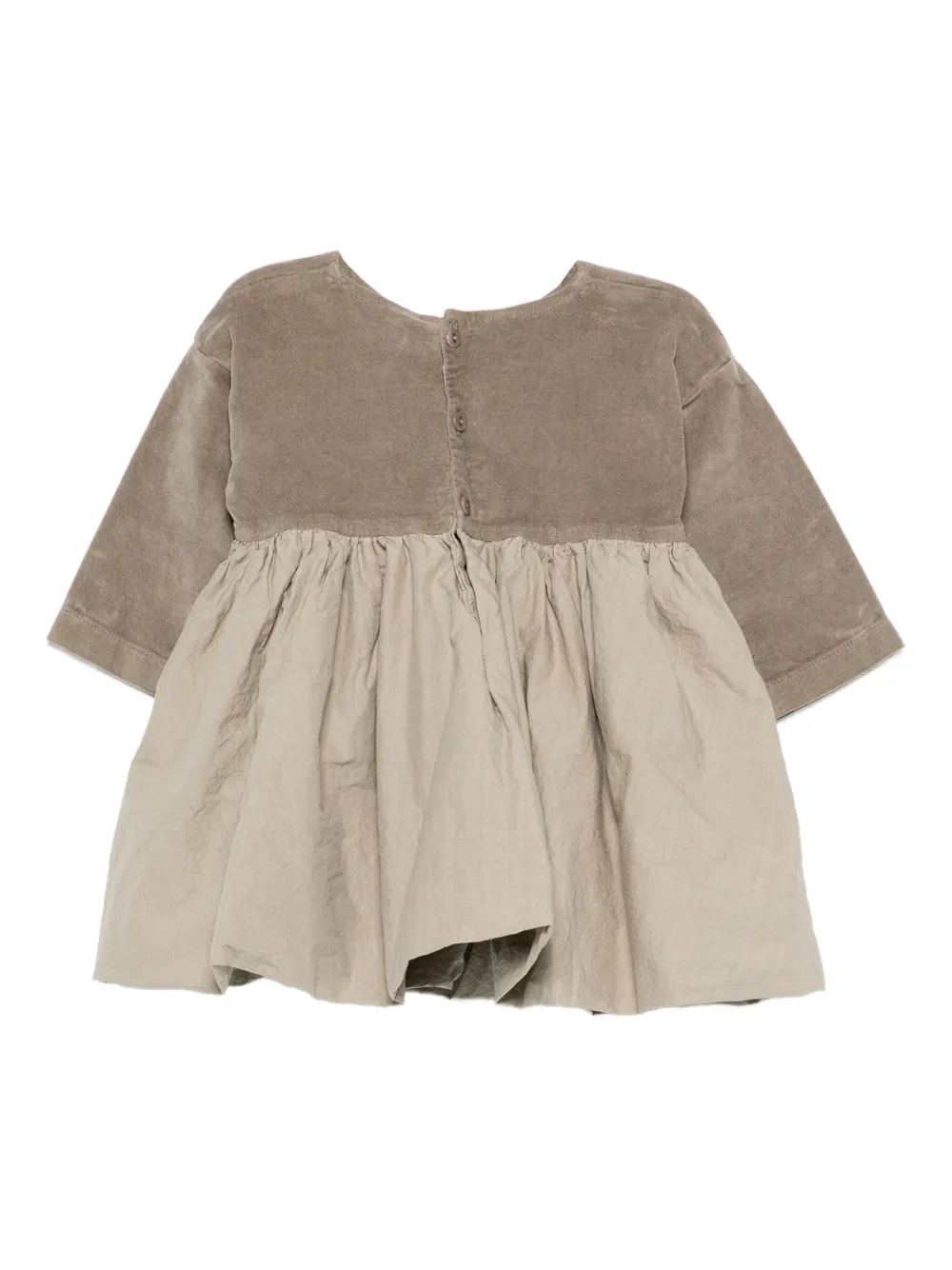 Album Di Famiglia Kids Jurk met vlakken Beige