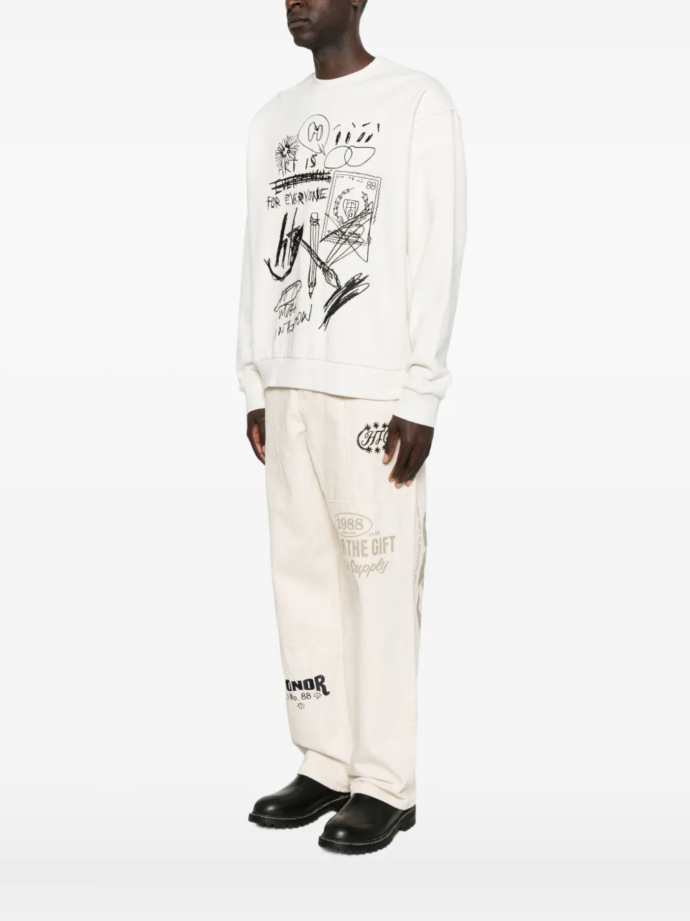 Honor The Gift Graphic-print Sweatshirt In White