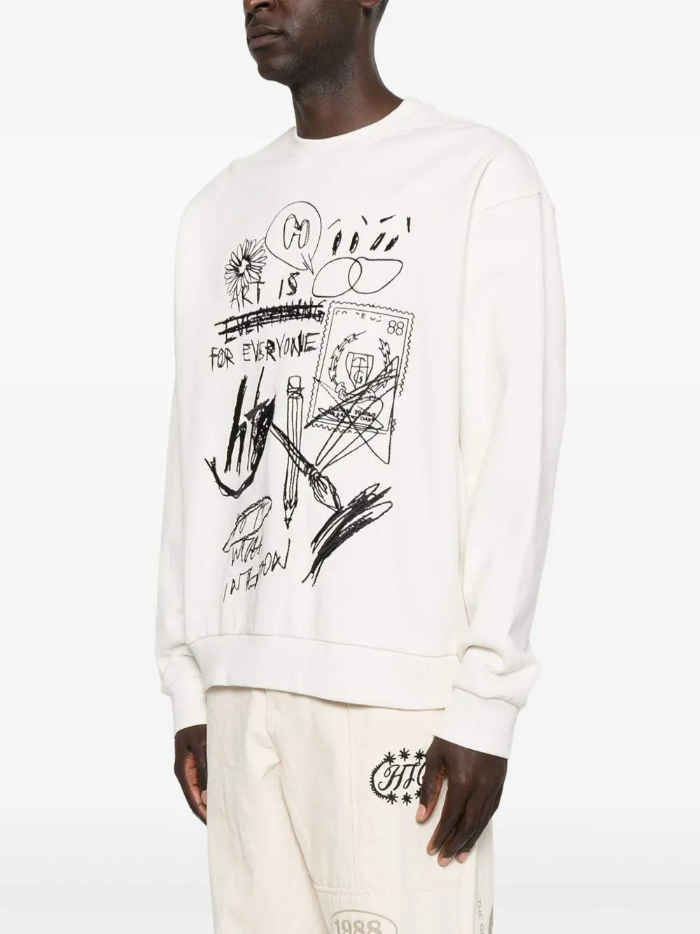 Honor The Gift Sweater met print Wit
