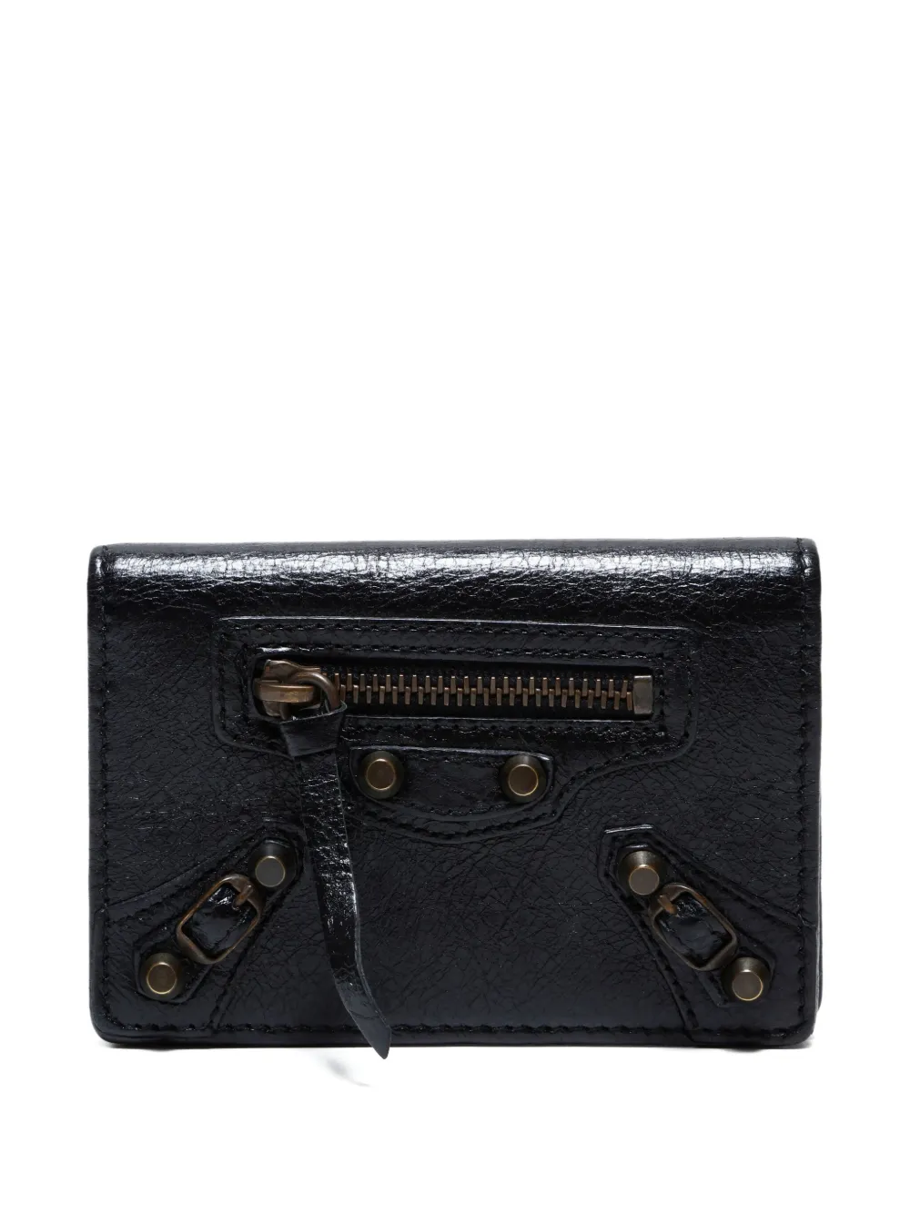 Pre-owned Balenciaga 2000-2020 Leather Stud Wallet In Black