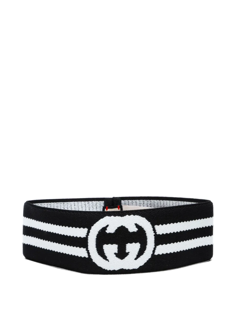 Gucci Pre-Owned 2015-2025 Interlocking G logo striped headband | Black | Image 1