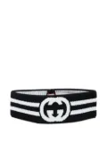 Gucci Pre-Owned 2015-2025 Interlocking G logo striped headband - Black