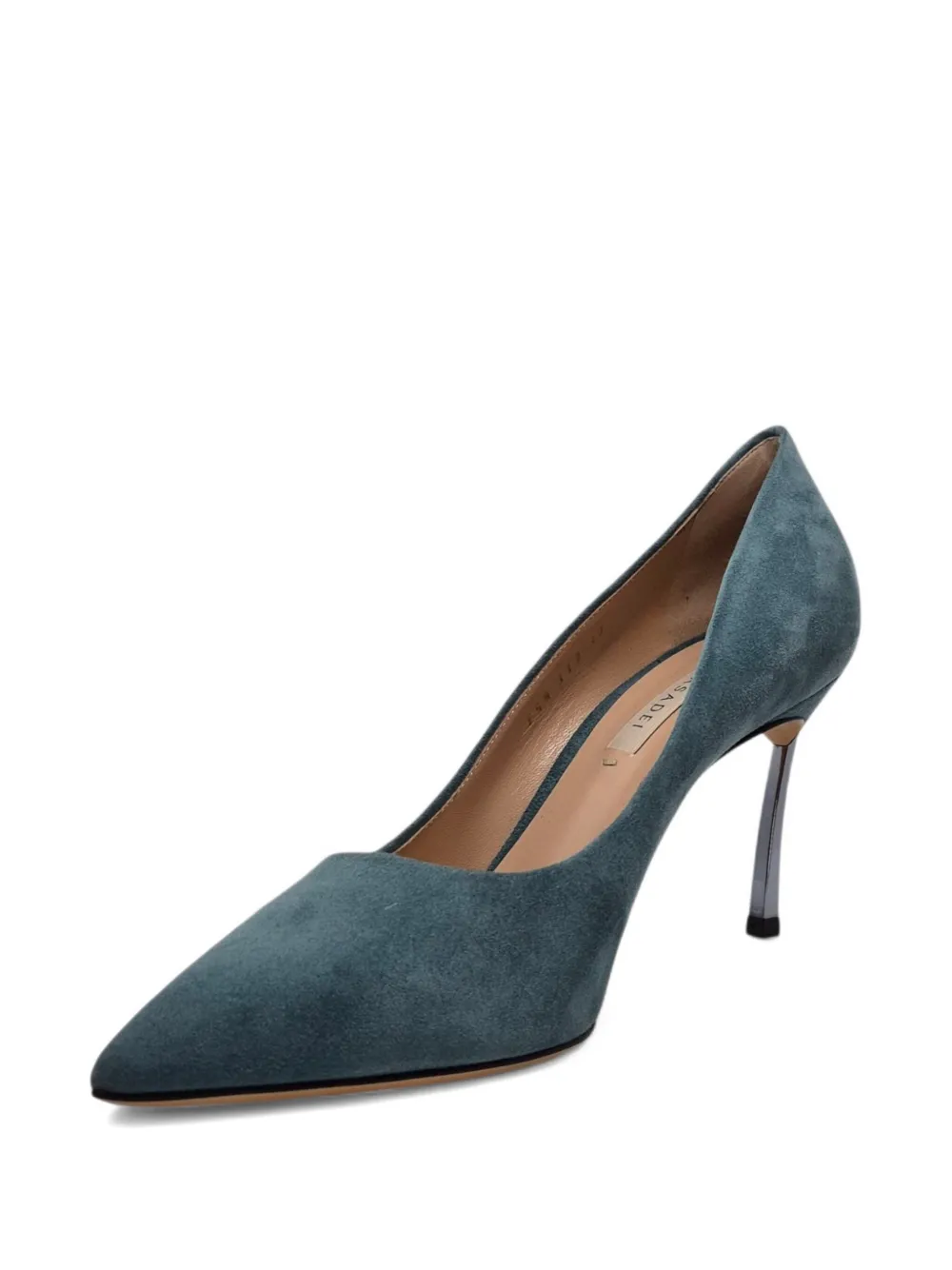 Casadei 80mm Blade Pumps In Green
