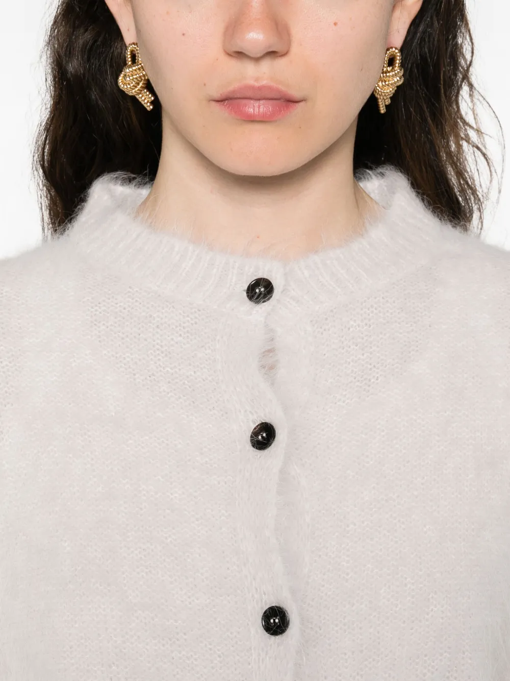 Antonelli Buttoned Cardigan In Neutral