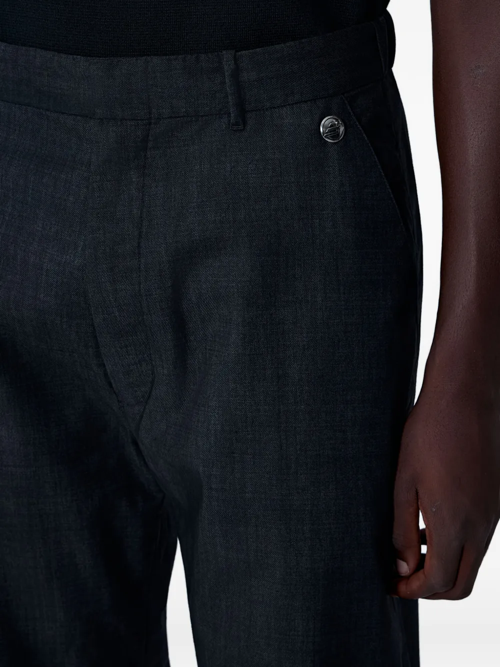 Mid-Rise Wool Pleated Trousers