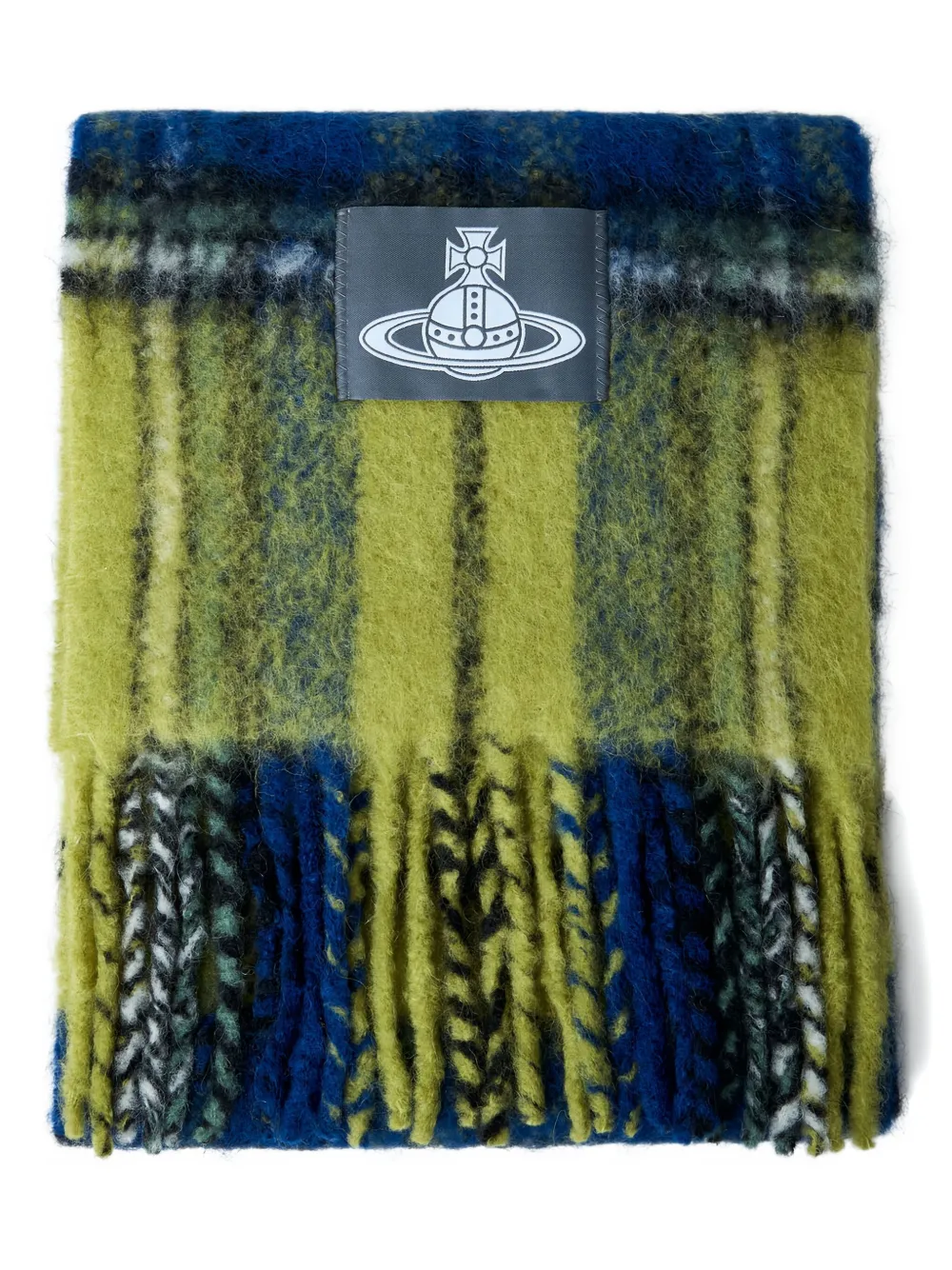 Vivienne Westwood plaid fringed scarf | Yellow | Image 1