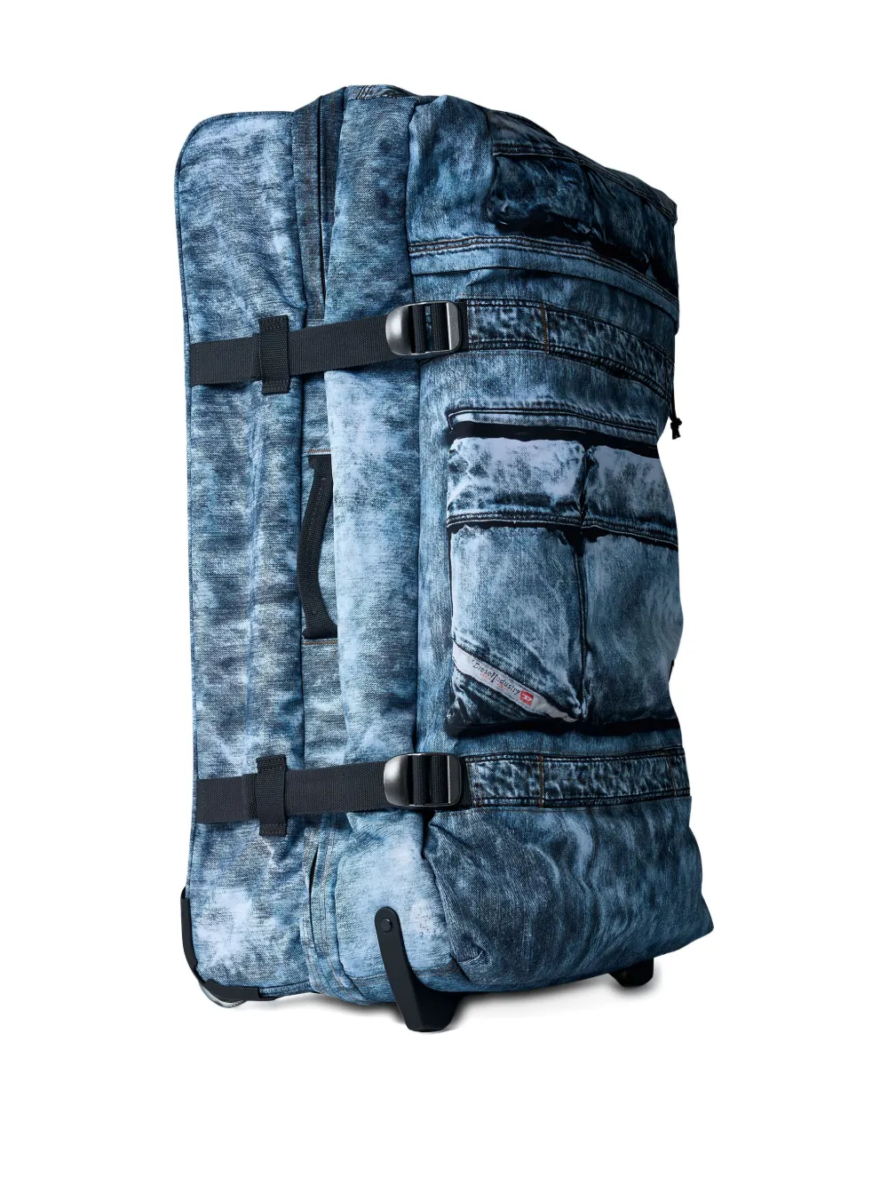 Diesel Transit'r Denim-effect Wheeled Suitcase In Blue