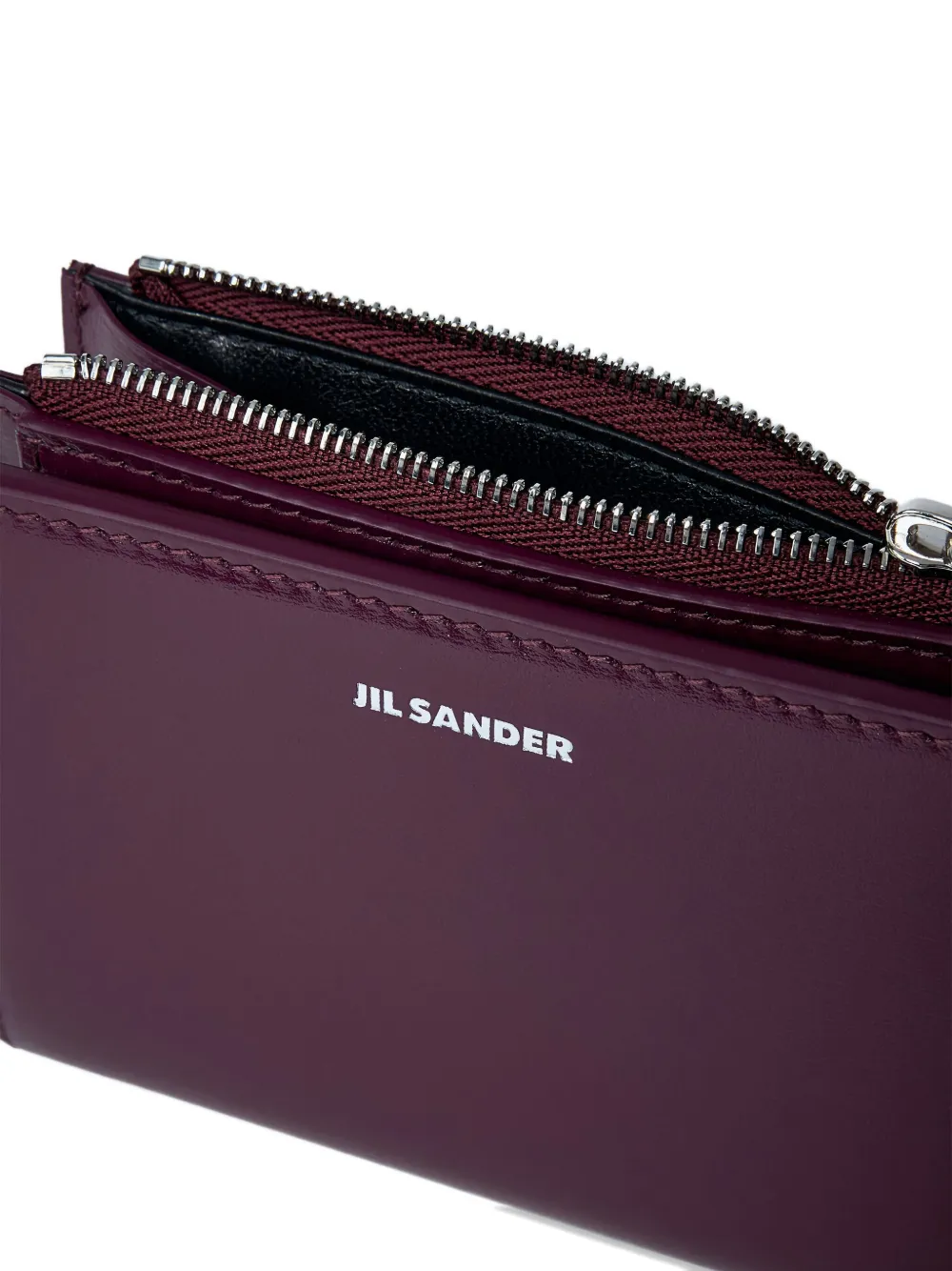Jil Sander Mini Leather Wallet In Red