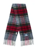 Vivienne Westwood logo-patch plaid scarf - Red