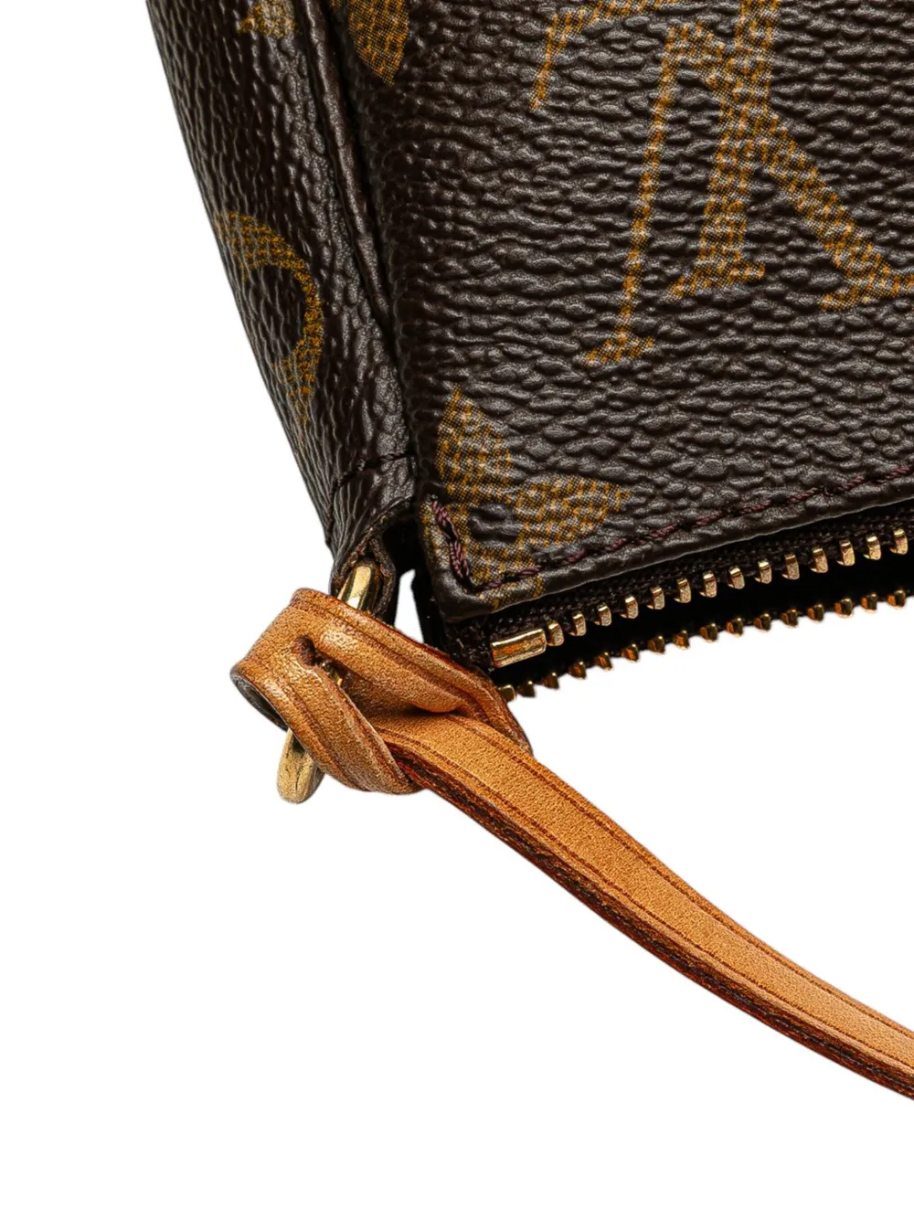 Pre-owned Louis Vuitton 2000 Monogram Pochette Accessoires Shoulder Bag In Brown