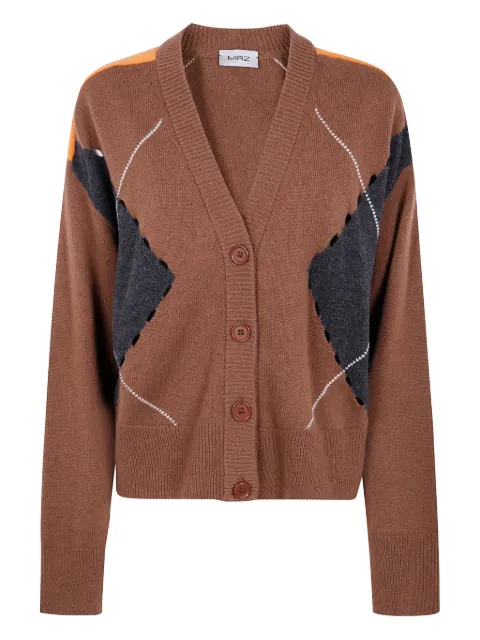 MRZ Cardigan com padronagem de losangos