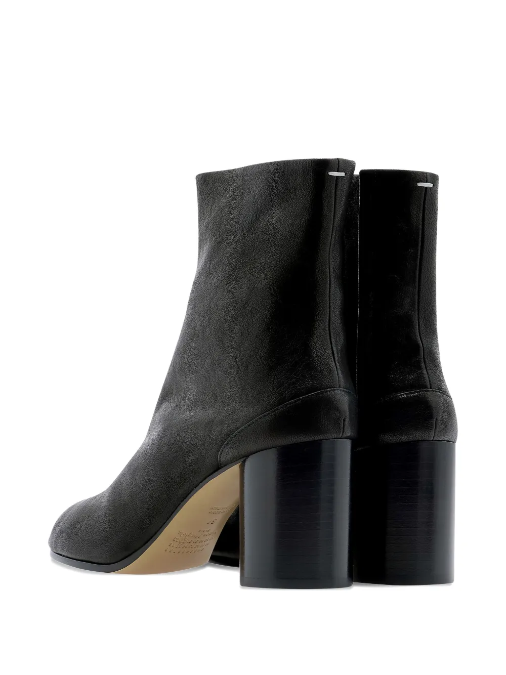 Maison Margiela 80mm Tabi leather block-heel boots Black