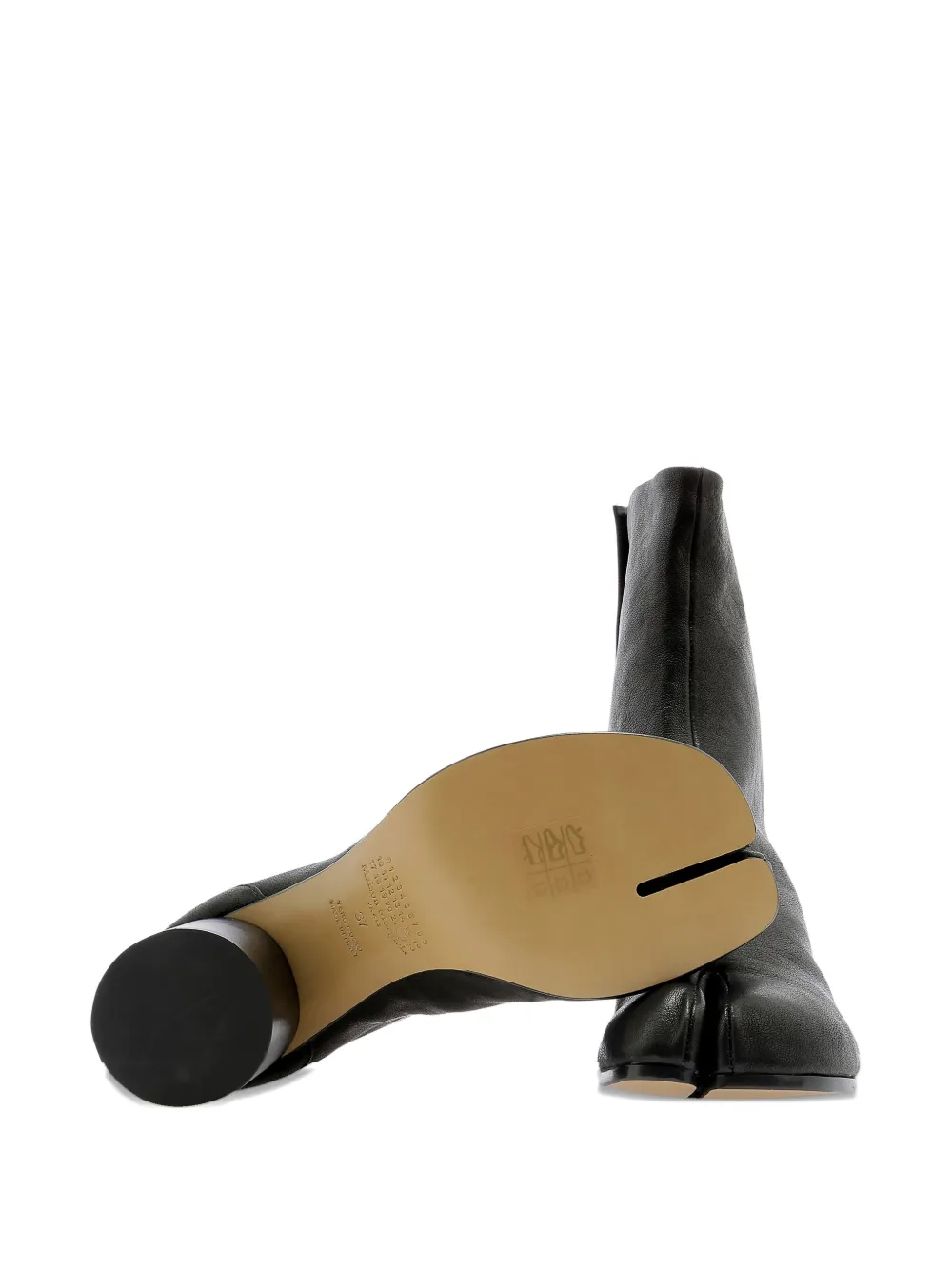 Maison Margiela 80mm Tabi leather block-heel boots Black
