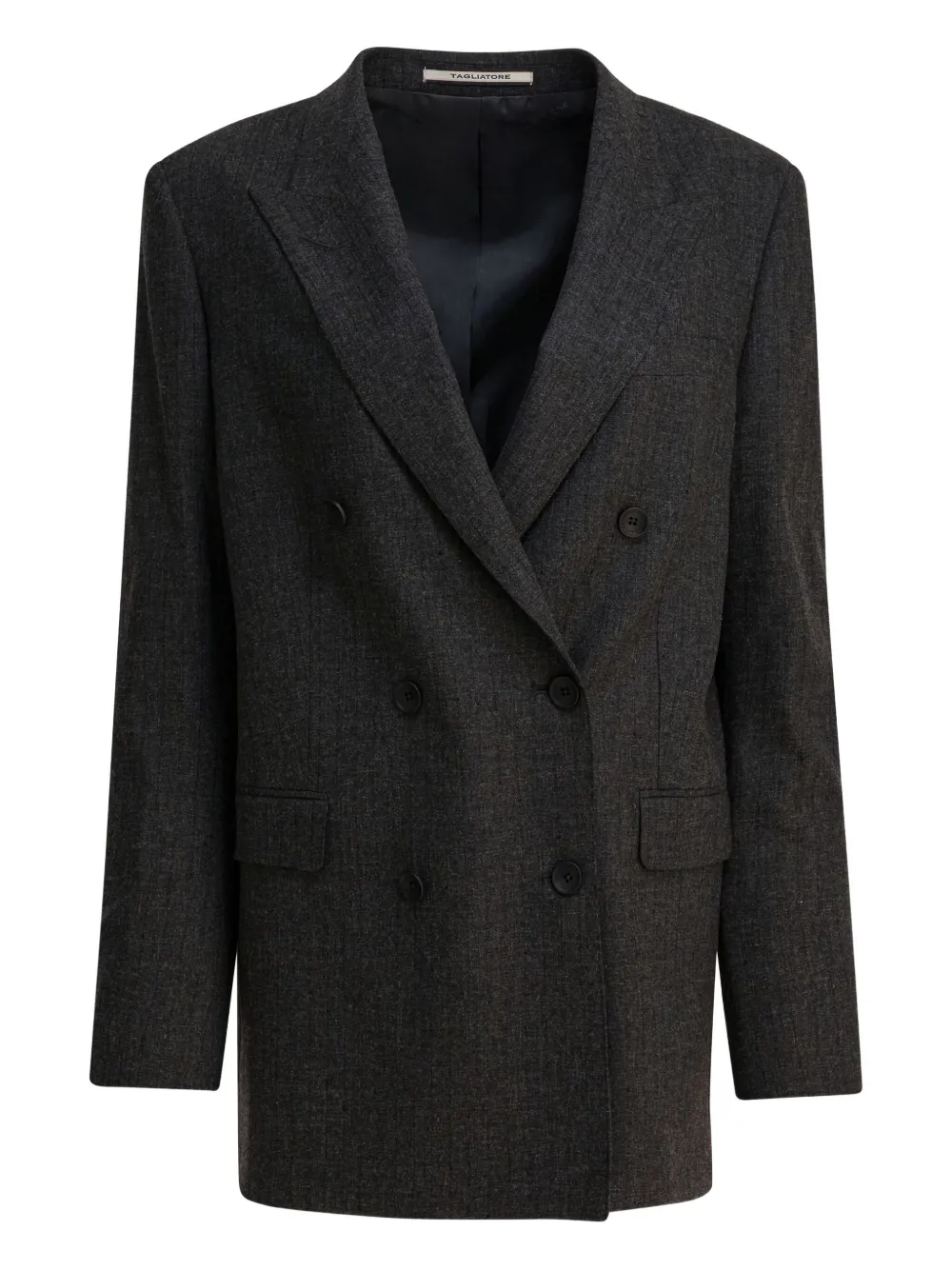 Tagliatore Tailored Jacket With Notched Lapels And Pockets In Black