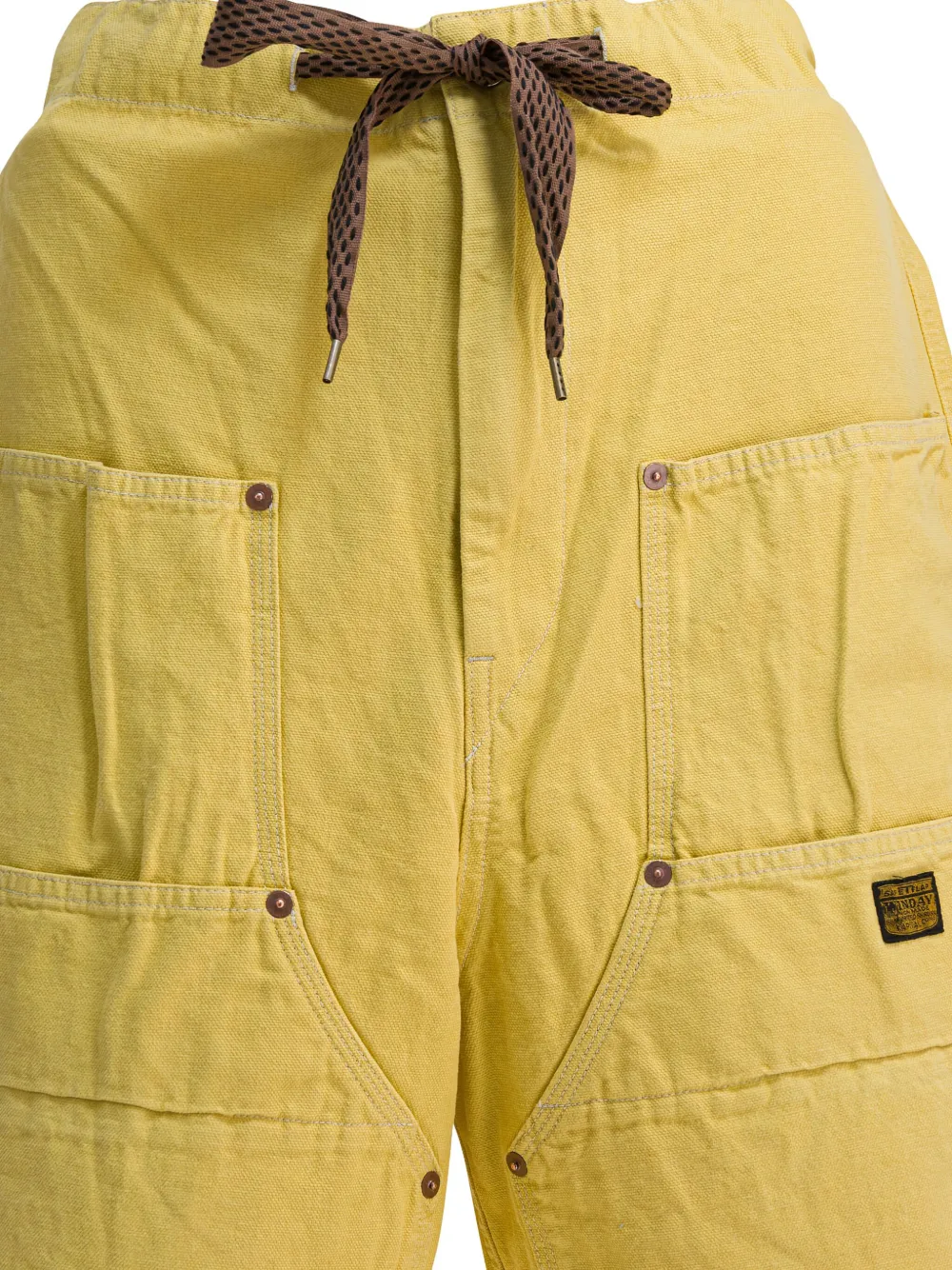 Kapital Drawstring Cargo-pocket Shorts In Yellow