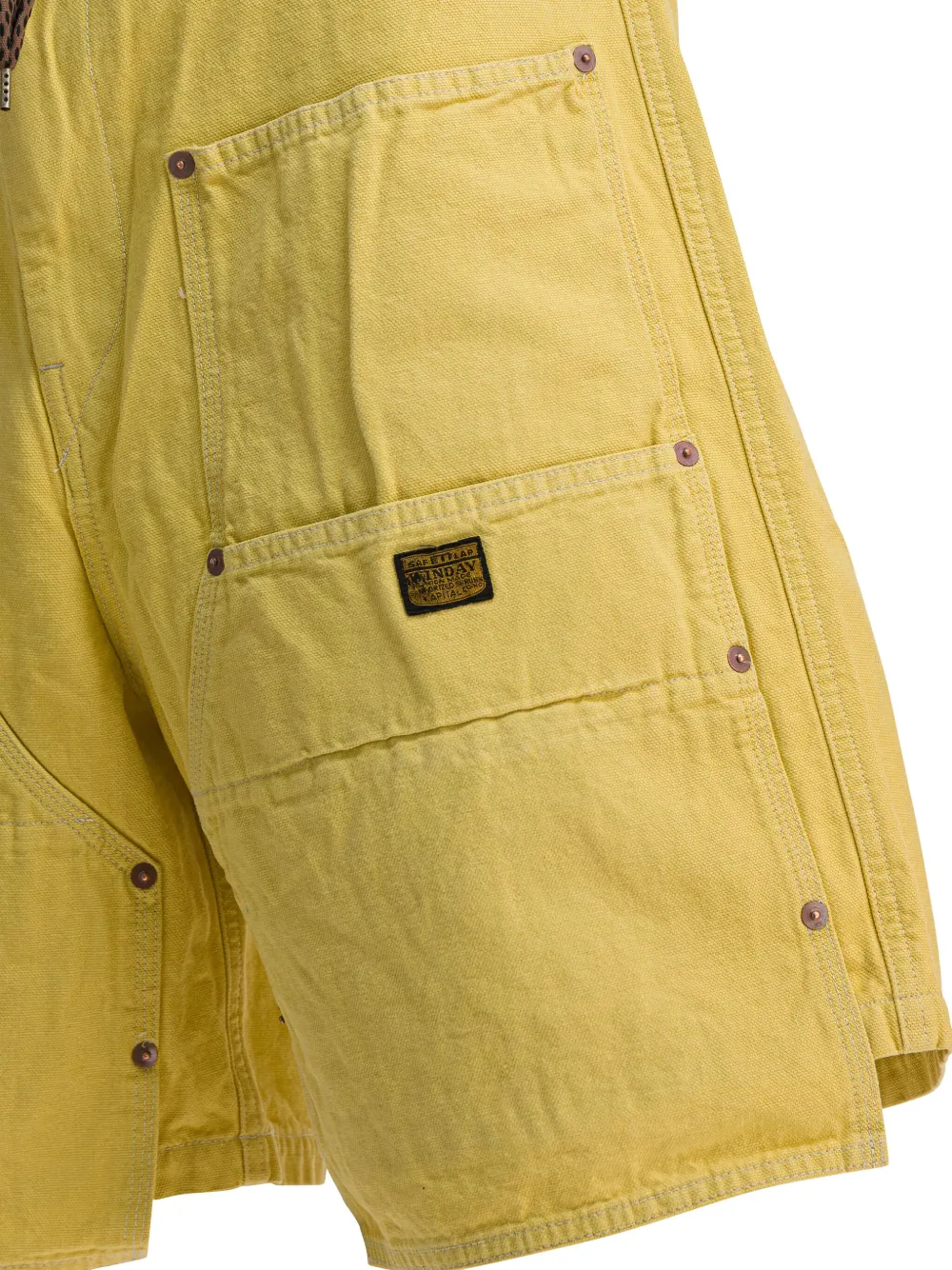 Kapital Drawstring Cargo-pocket Shorts In Yellow