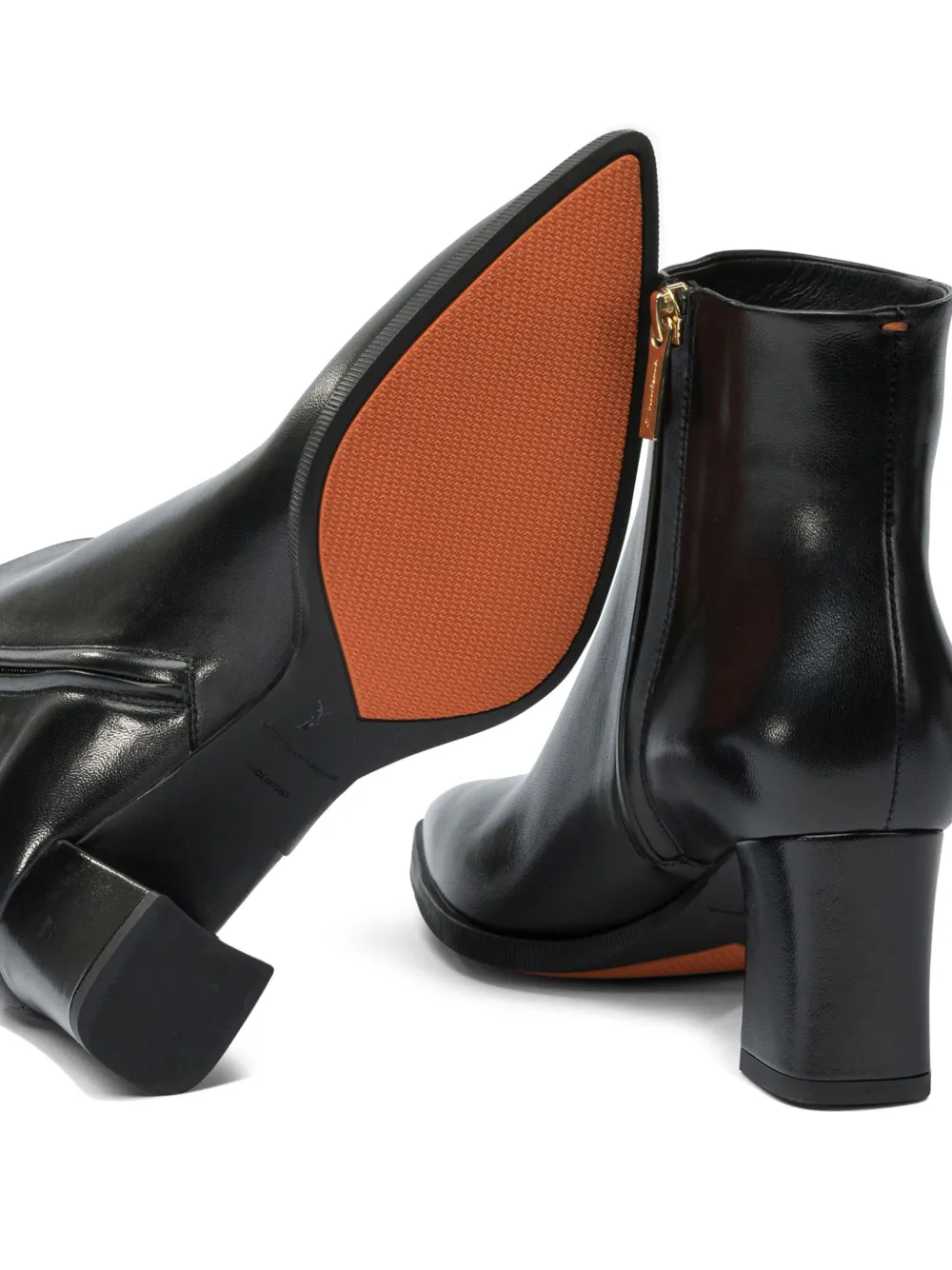 Santoni 65 mm leren enkellaarzen Zwart