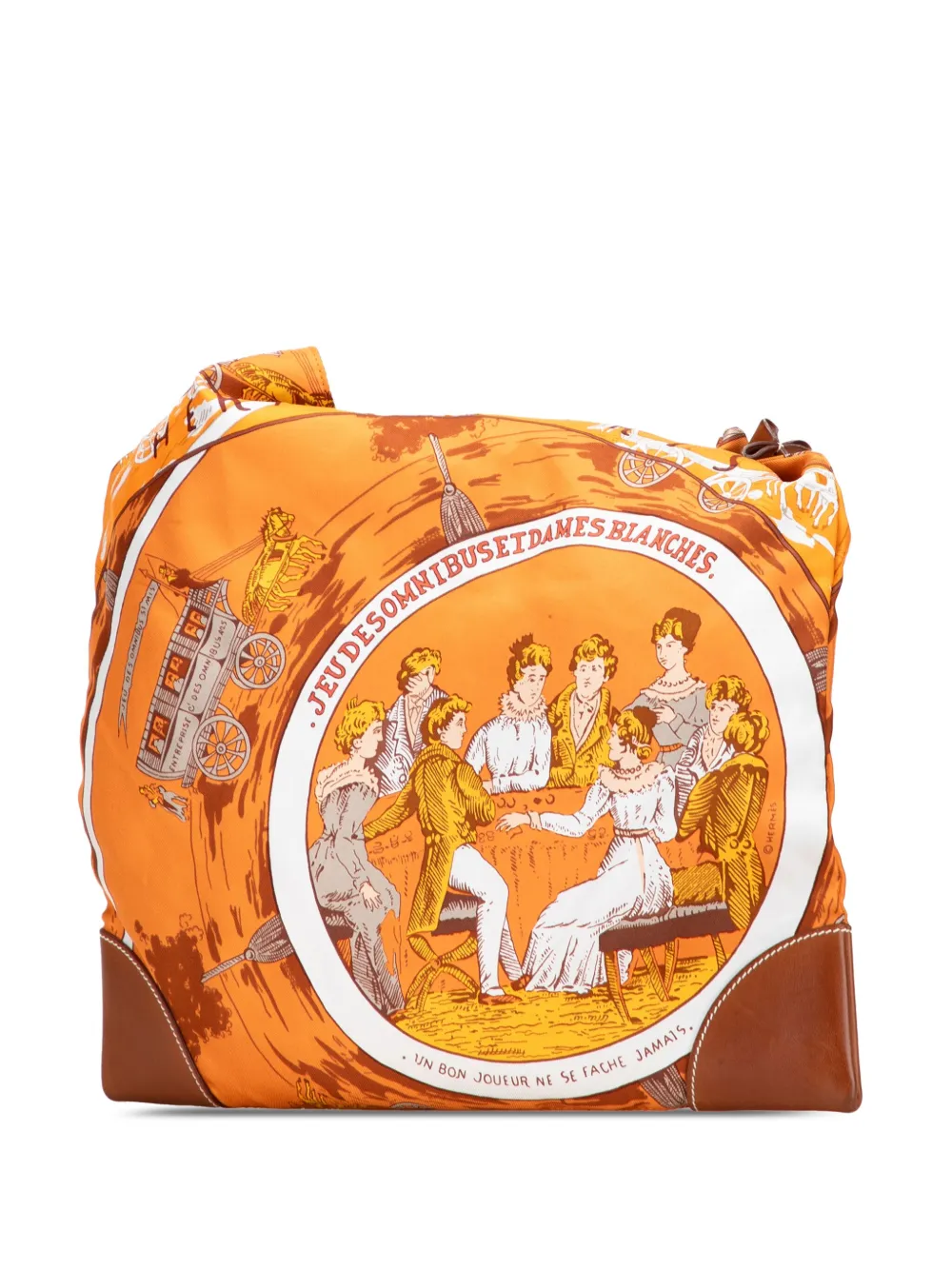 Pre-owned Hermes 2009 Jeu Des Omnibus Et Dames Blanches Silky Pop Crossbody Bag In Orange