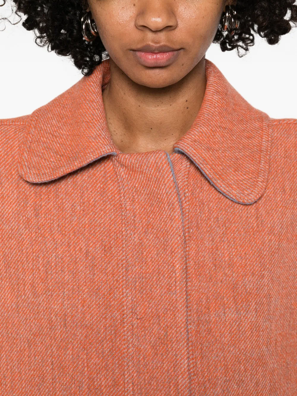 Niū Twill Coat In Orange