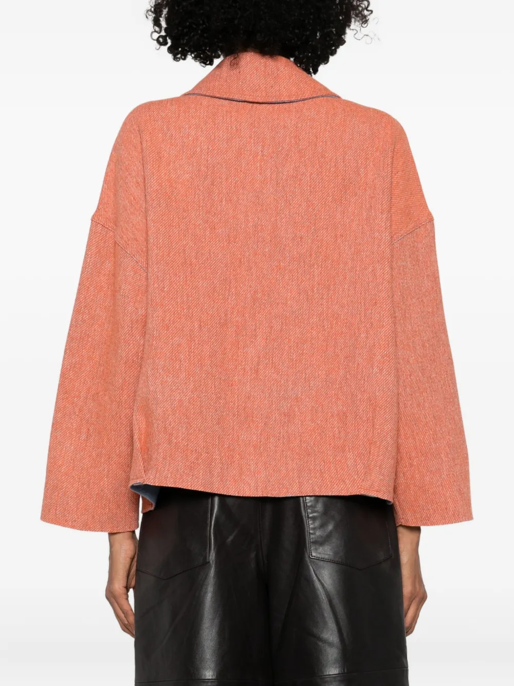 Niū Twill Coat In Orange
