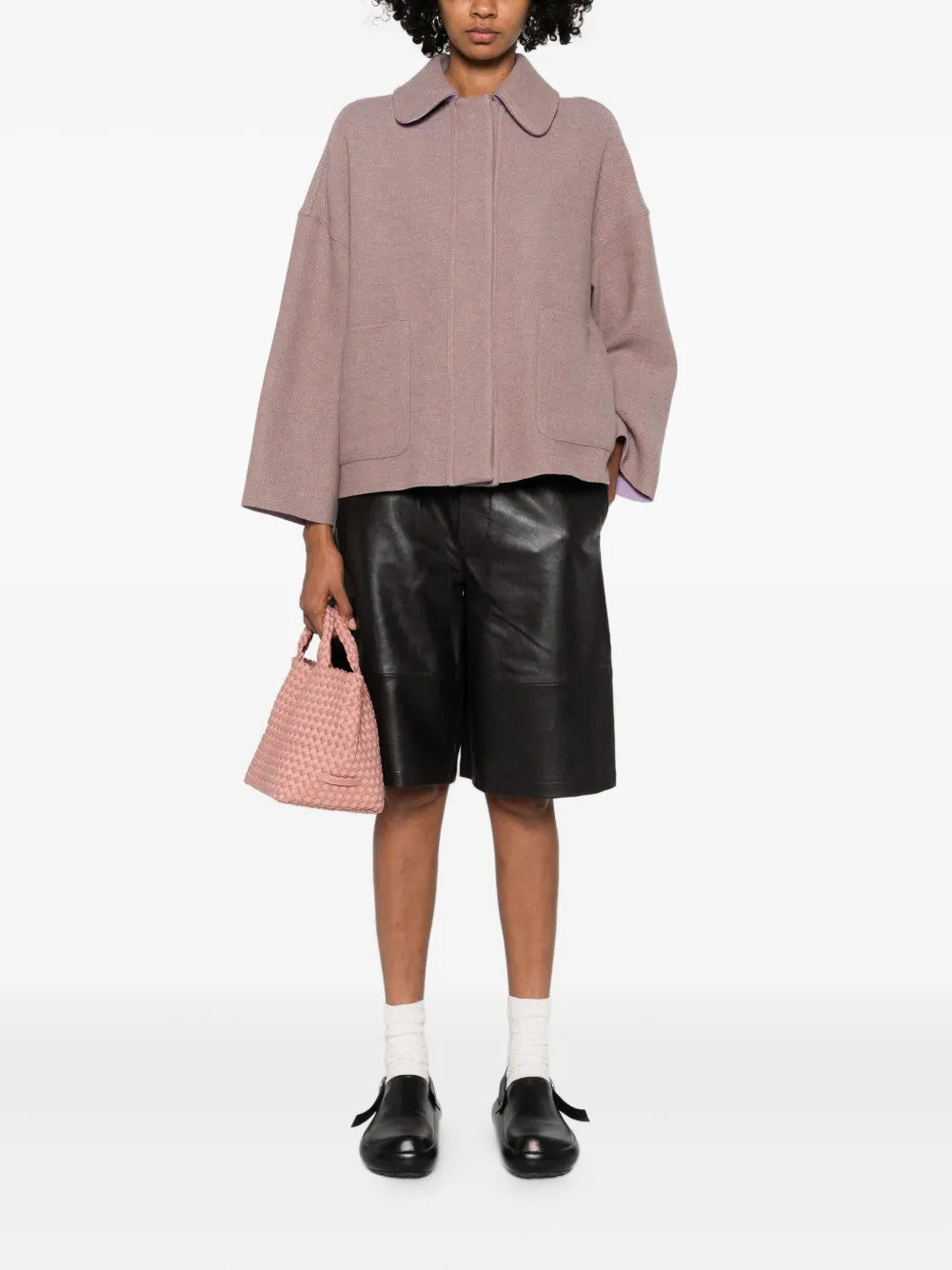 Niū Virgin Wool-blend Coat In Pink