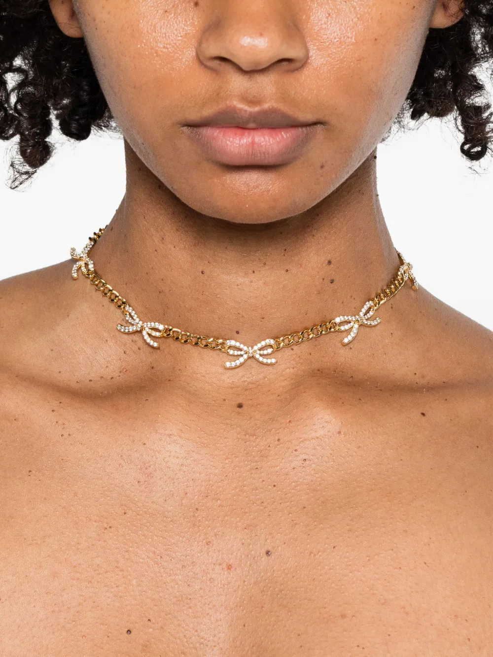 Self-Portrait bow-embellished chain necklace | Image 2